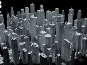 sci-fi buildings and skycrapers - 63 models kitbash 3D मॉडल