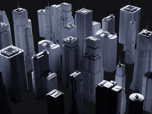 sci-fi buildings and skycrapers - 63 models kitbash Model 3D