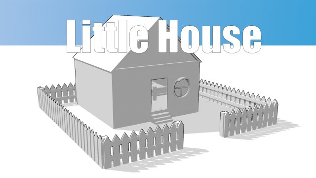 little house with furniture 3D Model .c4d .max .obj .3ds .fbx .stl .blend 