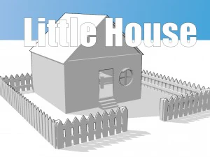 casinha com m&oacute;veis Modelo 3D