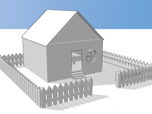 little house with furniture 3D Model