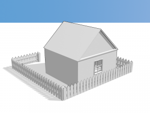 little house with furniture 3D Model