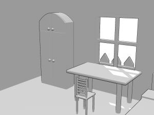 little house with furniture 3D Model