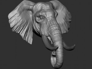 elephant head 3D 打印模型