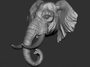 elephant head 3D Print Model