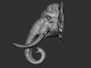 elephant head 3D 打印模型