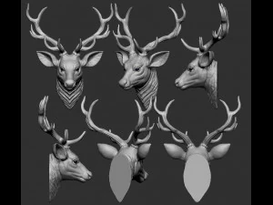 鹿头 3D 打印模型
