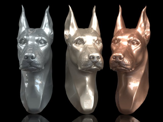 doberman head 3D 打印模型 .c4d .max .obj .3ds .fbx .stl .blend 