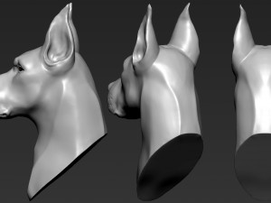 doberman head 3D 打印模型