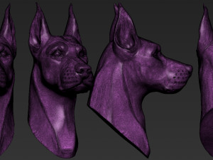 doberman head 3D 打印模型