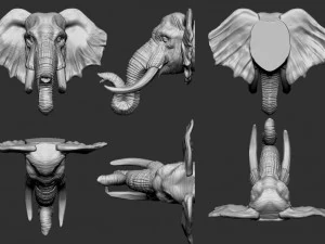 elephant head 3D Print Model