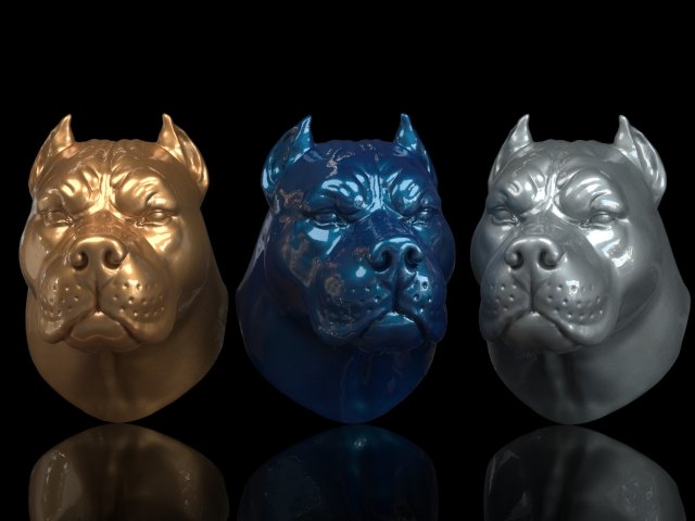 pitbull head Modelo de Impressão 3D .c4d .max .obj .3ds .fbx .stl .blend 