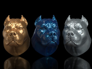 pitbull head 3D Print Model