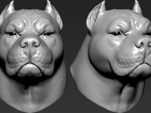 pitbull head Modelo de Impressão 3D