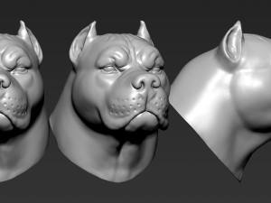 pitbull head Modelo de Impressão 3D