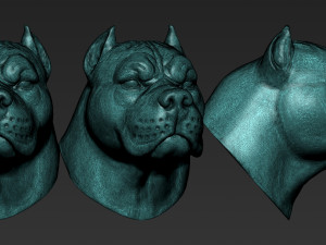 pitbull head Modelo de Impressão 3D