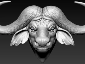 cabe&ccedil;a de b&uacute;falo africano Modelo de Impressão 3D