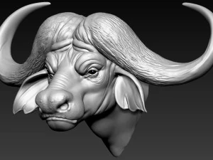 cabe&ccedil;a de b&uacute;falo africano Modelo de Impressão 3D