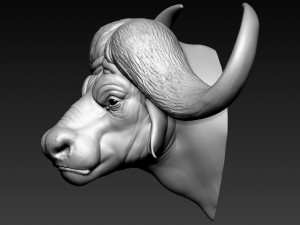 african buffalo head Modèles 3D en vedette