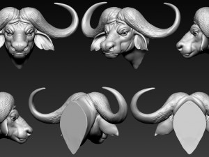 african buffalo head 3D-printmodel