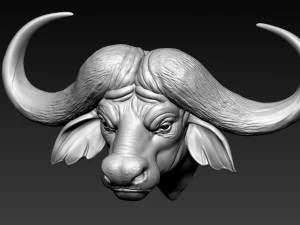 cabe&ccedil;a de b&uacute;falo africano Modelo de Impressão 3D