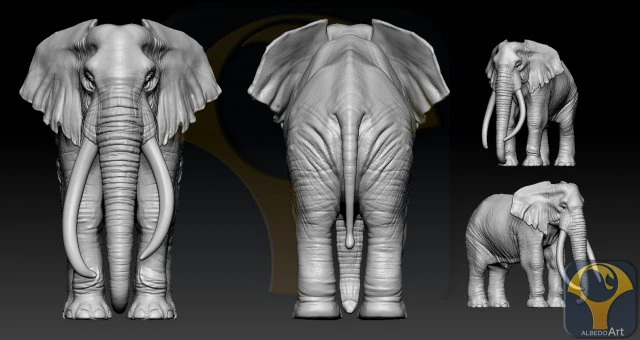 elefante africano Modelo de impresión 3D .c4d .max .obj .3ds .fbx .stl .blend 