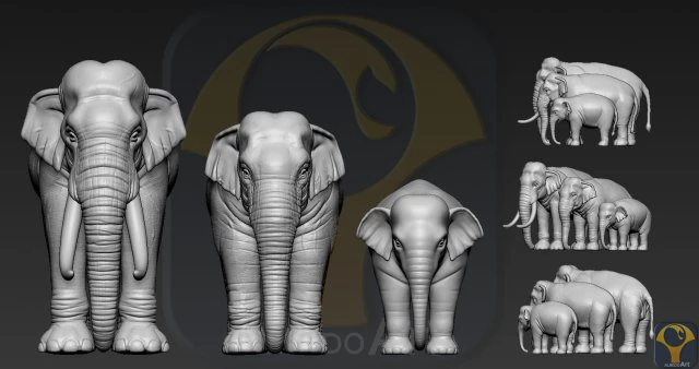 elephant asian 3D Print Model .c4d .max .obj .3ds .fbx .stl .blend 