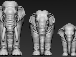 elephant asian Model Cetak 3D