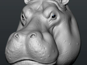 hippo head 3D Print Model