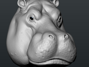 hippo head 3D-Druckmodell
