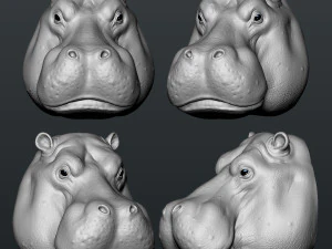 hippo head 3D Print Model
