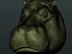 hippo head 3D-Druckmodell