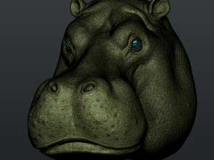 hippo head 3D Print Model
