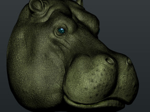 hippo head 3D-Druckmodell
