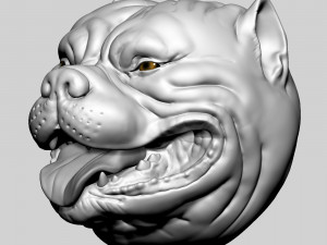 Pitbull Head Size Mini 3D Print Model