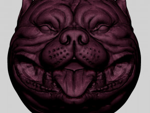 Pitbull Head Size Mini 3D Baskı Modeli