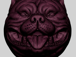 Pitbull Head Size Mini 3D Print Model