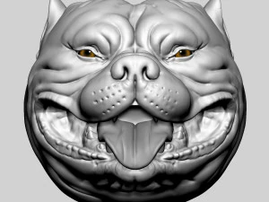 Pitbull Head Size Mini 3D Print Model
