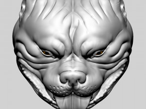 Pitbull Head Size Mini 3D Baskı Modeli