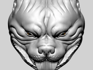 Pitbull Head Size Mini 3D Print Model