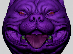 Pitbull Head Size Mini 3D Baskı Modeli