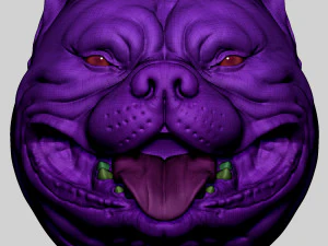 Pitbull Head Size Mini 3D Print Model