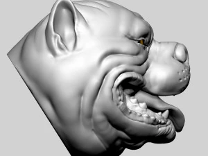 Pitbull Head Size Mini 3D Print Model