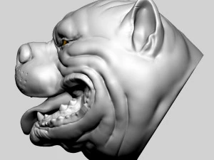 Pitbull Head Size Mini 3D Print Model