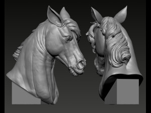 Horse Head Model Cetak 3D