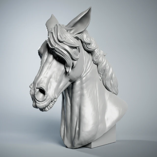 Horse Head 3D Print Model .c4d .max .obj .3ds .fbx .stl .blend
