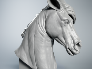 Horse Head Model Cetak 3D