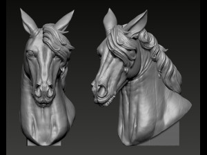 Horse Head Model Cetak 3D
