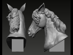 Horse Head Model Cetak 3D