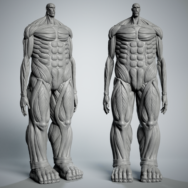 Attack on Titan Titan Titan 60m 3D 프린트 모델 .c4d .max .obj .3ds .fbx .stl .blend 